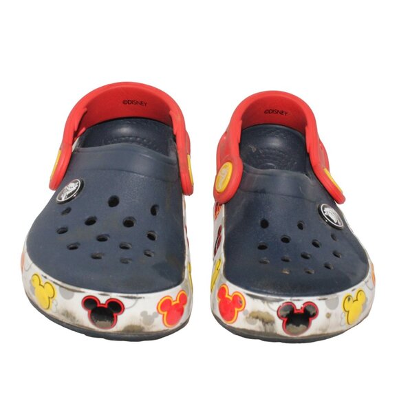 Crocs Fun Lab Mickey Lights Clog Sz C 7 Navy Red Kids Preschool Sandals Disney - Picture 3 of 9